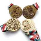 Gold Medallas Medallas Medailles Madal Gold Silver Running Marathon Medals
