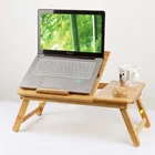 Custom bamboo computer bed desk multifunction wooden folding laptop table with cheap price