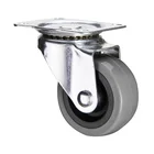 Light duty gray polyurethane bolt hole locking caster wheel swivel pu furniture caster