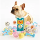 Chinese Training Toy Chinese Supplier Teeth Cleaning Transparent Rubber Squeaky Ball Dog Toys For Training