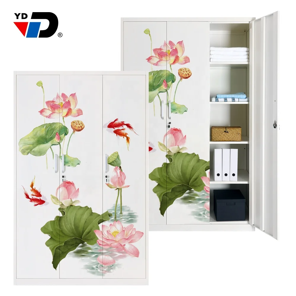 Modern Appearance Simple Painting Flower Dressing Metal Wardrobe Closet Storage Cabinet Buy Steel Almirah Cabinet For Bedroom Metal Wardrobe Closet For Home Fitted Bedroom Cabinet For Clothes Product On Alibaba Com