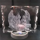 3d Laser Crystal New Arrival 3D Laser Serrated Crystal Jesus And Family Photo Inside