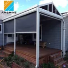 Outdoor curtain external motorized waterproof balcony aluminium sun shading roller blinds with side track