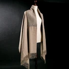 Winter ladies fashion warm cashmere knitting shawl with tassels