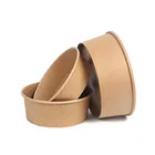 Disposable Kraft Paper Salad Rice Noodle Bowl with Lids