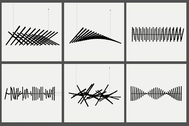 Fish bone pendant light LED Swirl Suspension pendant light led for Office restaurant hotel