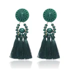 Eunice Bohemian stylish black long fringe earrings Women's Color Resin Vintage Earrings