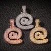 cz diamond micro pave designer @ symbol sign pendant charms