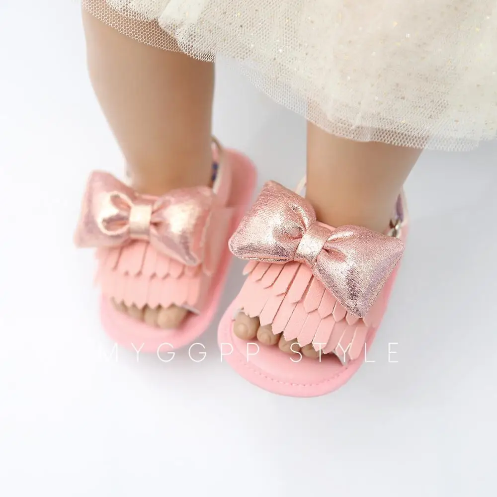 High Quality Pu Leather Bowknot Fashion Soft Baby Sandals Infant Shoes for Girls supplier