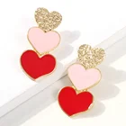Sweet Girl Jewelry Fashion Red Heart Love Earrings For Women Valentine's Day Gift
