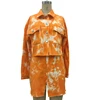 BSCI Factory Lady's Twill Tie Dye New Design Jacket and Skirts Autumn Fashion Mini Skirt