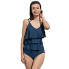 2019 hot wholesale two pieces tankini ruffle swimsuits beach wear sexy bikini set for women