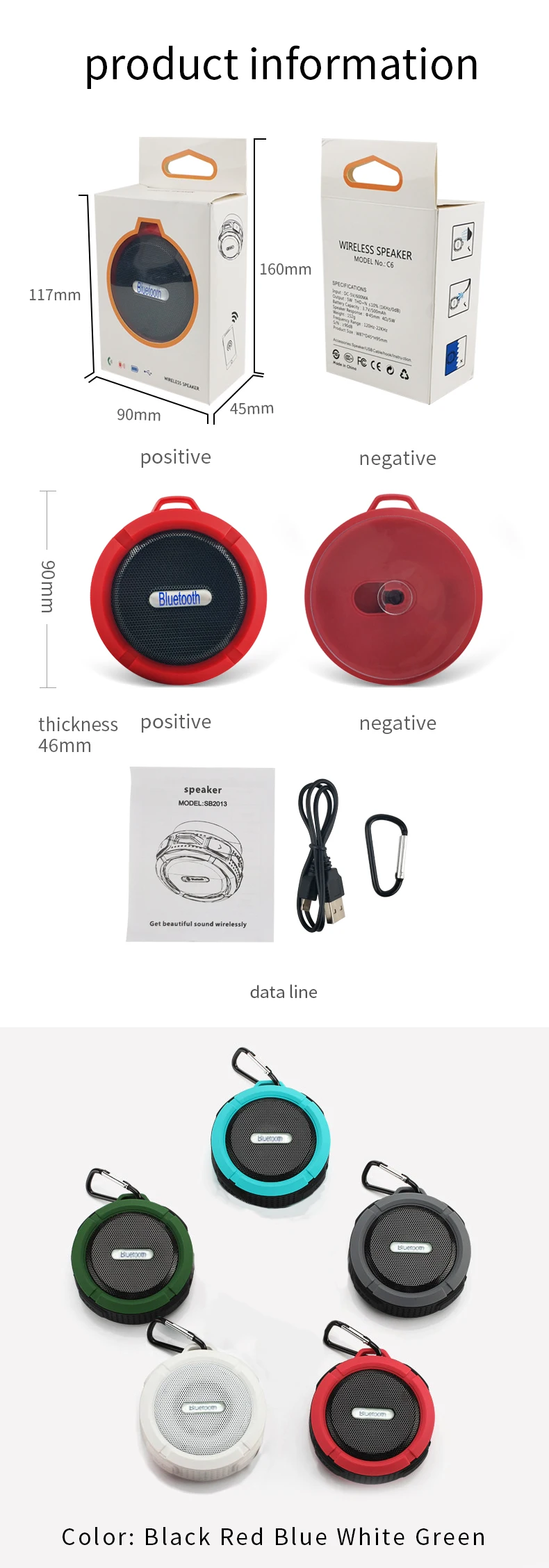 Mini BT Outdoor Waterproof Microphone Amplifier OEM Hook Speaker Blue Tooth Portable Wireless Bluetooth Speaker - ANKUX.COM