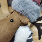 Christmas party supplies lovely ornament plush reindeer table decoration promotion gift elk figure moose shelf sitter