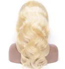 High quality 613 blond hd full lace human hair wig 8 30 inch 613 blond body wave wig