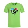 USA Flag T Shirt Wholesale Cheap Custom Design Silk Printing Men T Shirt With Company Logo