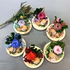 FACTORY THE DEER FAWN PRESERVED FLOWER NO DIE NO DRY AUSTIN ROSE GLASS COVER VALENTINE LIFT