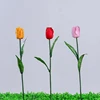 Factory direct led tulip lamp outdoor landscape square decoration inserted ground light luminous cloth tulip with leaves