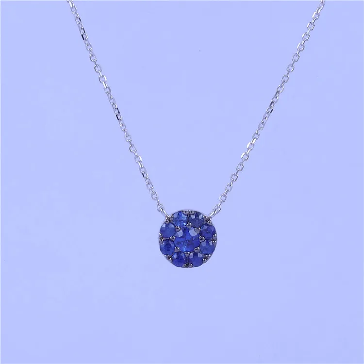 high quality beautiful jewelry 18k solid white gold sapphire gem