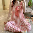 Nightdress Cotton 2020 Sweet Style Striped Fat Women Nightdress Cotton