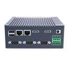 Intel celeron quad core J1900 N2940 2*HD dual 3*COM fanless Embedded ubuntu dual RJ45 industrial mini pc with GPIO