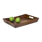 Packaging Customization Tray Breakfast Solid Acacia Wood Breakfast Food Serving Tray in Bed
