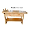 Multifunctional rubber wood solid wood workbench for woodworking table