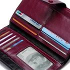 Red Wallet Manufacturer Wallet Zipper Wine Red Fashion Genuine Leather Card Holder Wallet