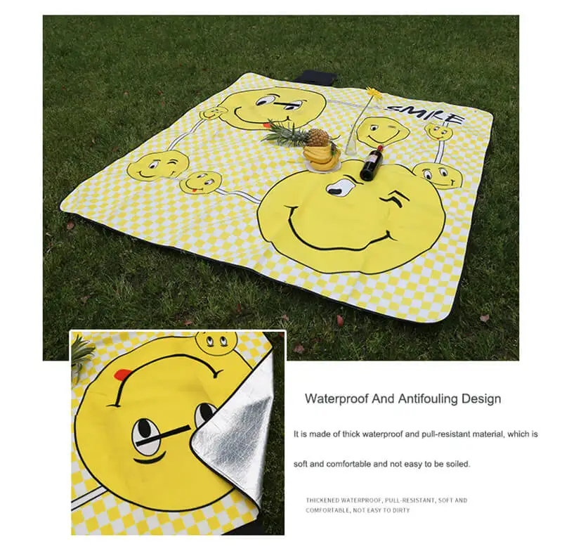 i@home New smiley large mat outdoor foldable waterproof picnic blanket