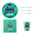 YOT Paper Video Game Birthday Party Supplies Serves 24 Includes Gaming Decorations Plates Knives Spoons Forks Cups Napkins