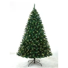 OEM design custom indoor festival decoration 1089 tips 7ft christmas artificial tree with 350 led lights