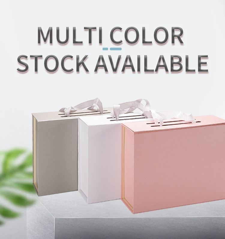 Recyclable portable in stock magnetic foldable gift paper packaging boxes