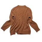 Soft pure light cashmere knitting long sleeve sweater for lady in winter