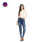 OEM stretch women's skinny jeans high-elastic breathable ladies denim pants for spring and autumn