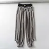 R40372S 2019 Fashion autumn new style women's fashion slim body band loose loose straight pants trousers