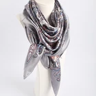 New Printed Satin Print Silk Hair Scarf Women Hijab Scarves Shawls Khimar Hijzab Scarfs Silk Custom Toros