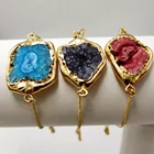 ly00306*Wholesale custom made with gilt agate gemss jewelry for women jewelry charm connector bracelets