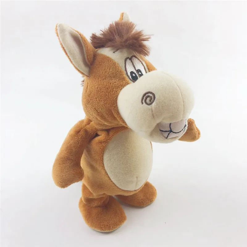 Andando falando brinquedo burro de pelúcia personalizado engraçado burro de brinquedo de pelúcia