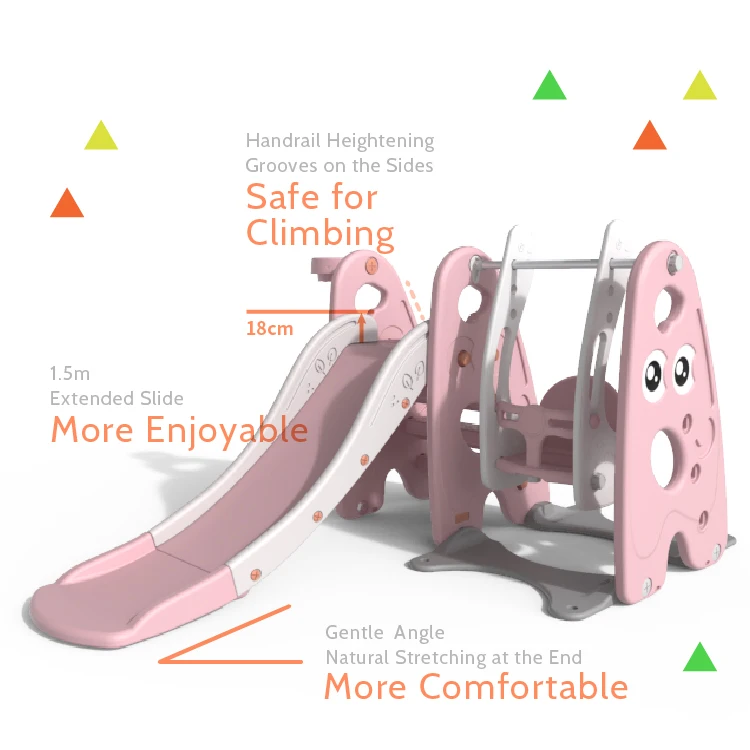 ABST Wholesale baby playground equipment play set folding plastic indoor kids slide and swing