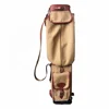 Outdoor sports Luxury 6 golf sticks canvas genuine leather golf bag