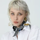 Fashion skinny silk Scarf Custom 10cm x 180cm Handle ladies silk neck scarf neck scarf for Bags for wholesale