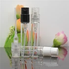 Clear Vials LANJING Empty Clear 2ml 10*47mm Crimp Spray Bottle With Black Or White Lid Glass Perfume Sample Vials