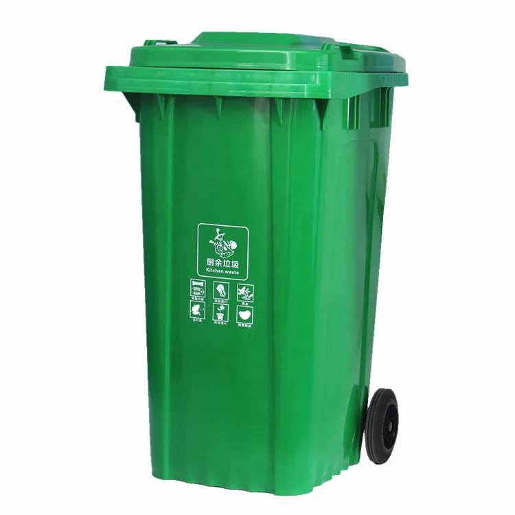 Best Selling Stackable Outdoor Public 240L HDPE Waste Bin with Wheels manufacture