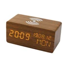 New style Mobile phone QI wireless charger digital alarm clock with calendar,temperature,date