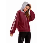 Hoodies Womens Hoodies Long Sleeve Drawstring Sweatshirts Fleece Striped Pullover Top