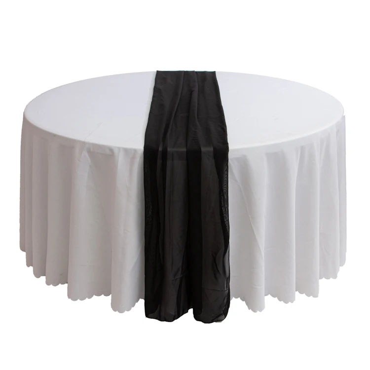 Hot Sale Luxury Solid Color Chiffon Fabric Table Runner for Wedding Party Banquet Home Decor