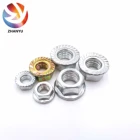 Taiwan Machine produced DIN6923 hex serrated flange nut Zinc plated