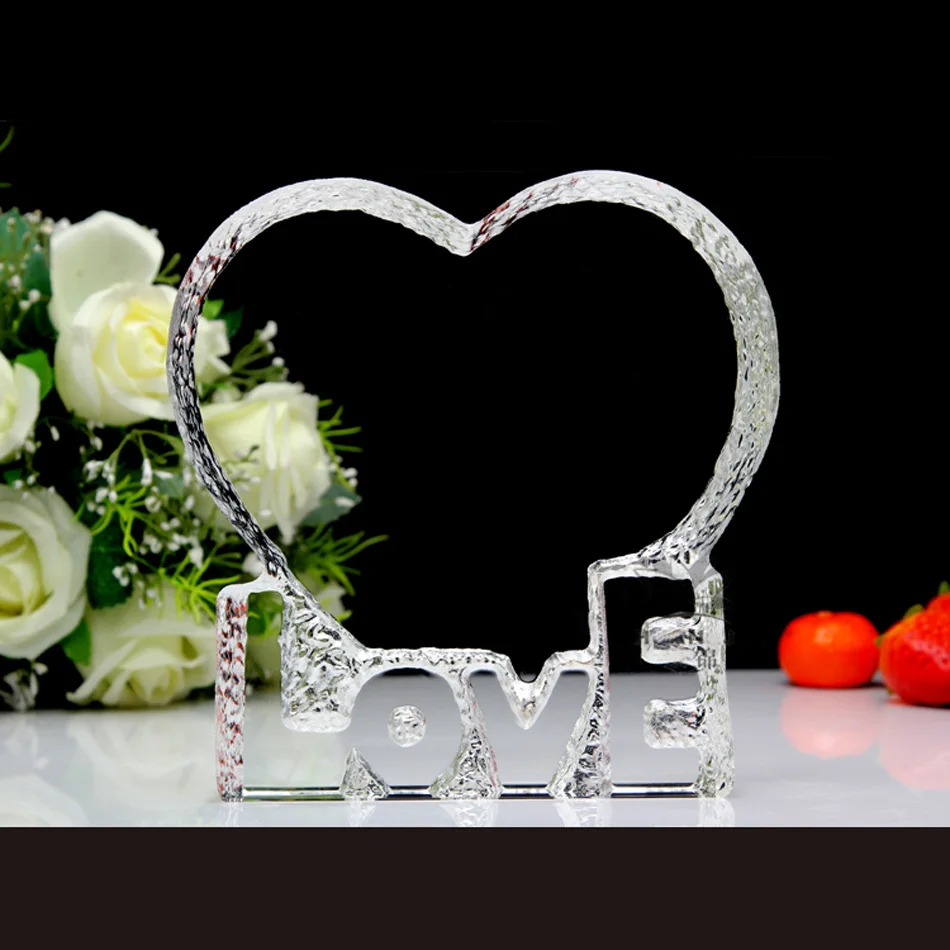 crystal iceberg with photo color printing for wedding lovers ml