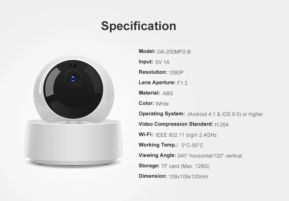Sonoff 1080P wifi ip camera 360 degree TF 128G wifi cctv camera smart life for home security