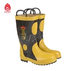EN standard knee yellow rubber fireman steel toe fire boots foot cover